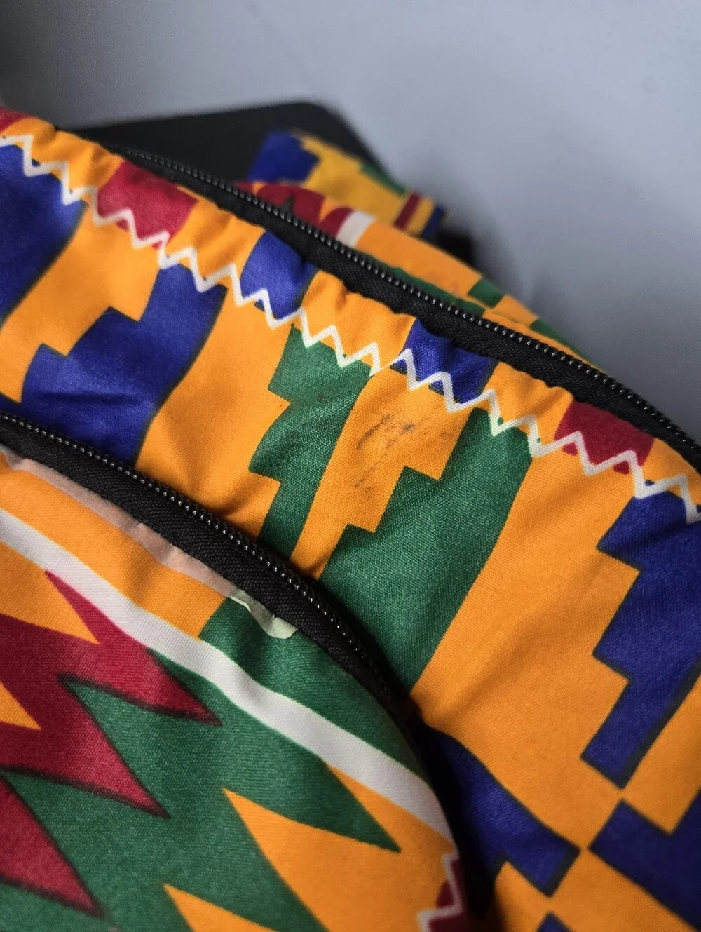 Handmade Kente Cloth Backpack: Bright African Tribal Pattern Backpack/Travel Bag